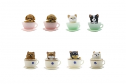 Набор аниме фигурок из 8-и штук "Щенки в чашках" (3 см.)