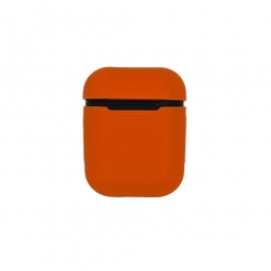 Чехол-бокс для Apple Airpods силиконовый, оранжевый №10