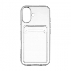 Чехол силиконовый с картхолдером iPhone 17, прозрачный