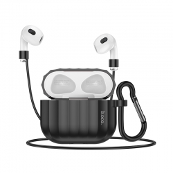 Чехол-бокс для Apple Airpods 3 силиконовый HOCO WB22, черный Чехол-бокс для Apple Airpods 3 силиконовый HOCO WB22, черный