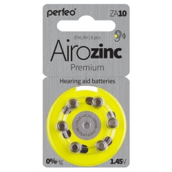 Батарейка для слухового аппарата Perfeo ZA10/6BL (упаковка 6 шт) цена за упаковку