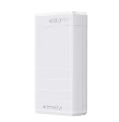 Внешний аккумулятор Power Bank 40000 mAh Remax RPP-310 65W PD+QC, белый Внешний аккумулятор Power Bank 40000 mAh Remax RPP-310 65W PD+QC, белый
