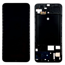 Дисплей Samsung A307F GALAXY A30S в сборе с тачскрином и рамкой, Черный (Oled)
