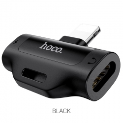 Переходник HOCO LS31 Dual Lightning digital audio converter, черный