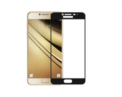 Защитное стекло Samsung J7 2018 полное покрытие, черное (тех упаковка)