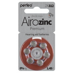 Батарейка для слухового аппарата Perfeo ZA312/6BL (упаковка 6 шт) цена за упаковку