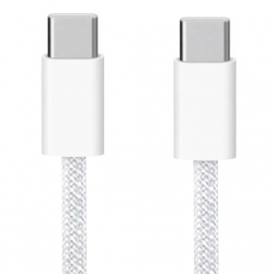 USB кабель Type-C to Type-C WALKER C860, 65W,  PD, (100см), нейлон, белый