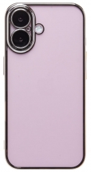 Чехол iPhone 16 с защитной линзой, серебристый