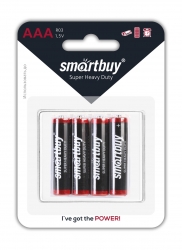 Батарейка Smartbuy R03 AAA/мизинчиковая 4шт (1,5v, солевая) (4/48/960) цена за упаковку