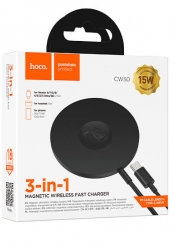 Беспроводное зарядное устройство HOCO CW50 3-в-1, 9V/2A, черный