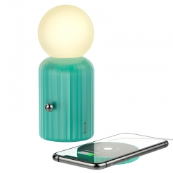 Беспроводное зарядное устройство HOCO H8 Jewel + настольная ночная лампа, 7 цветов, зеленый