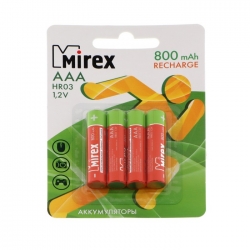 Аккумулятор Ni-MH Mirex HR3 / AAA 1000mAh 1,2V 4 шт (4/40/200) (цена за упаковку 4шт) Аккумулятор Ni-MH Mirex HR3 / AAA 1000mAh 1,2V 4 шт (4/40/200) (цена за упаковку 4шт)