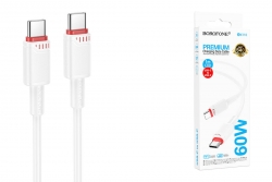 USB-C кабель BOROFONE BX110 Beneficio 60W Type-С to Type-С (100см), белый