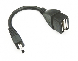 OTG-переходник Mini USB 10 см цвет черный OTG-переходник Mini USB 10 см цвет черный