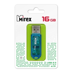 USB флеш-накопитель Mirex 16 GB USB 2.0 ELF, синий USB флеш-накопитель Mirex 16 GB USB 2.0 ELF, синий