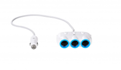 Разветвитель розетки автоприкуривателя HOCO C1 (3 гнезда, 2 USB), белый