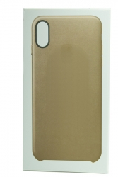 Чехол кожаный оригинал iPhone XS Max, золотистый