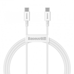 USB-C кабель BASEUS Superior Series Fast Charging Type-C to Type-C 1 м (100W), белый USB-C кабель BASEUS Superior Series Fast Charging Type-C to Type-C 1 м (100W), белый