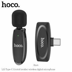 Микрофон петличный беспроводной HOCO L15 (TYPE-C), черный