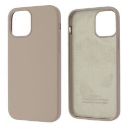 Чехол силиконовый гладкий Soft Touch iPhone 12 Pro, бежевый (закрытый низ)