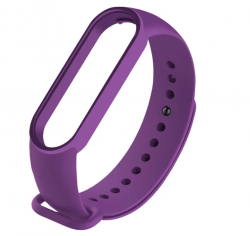 Ремешок силиконовый для Mi Band 3/ 4, фиолетовый №19 Ремешок силиконовый для Mi Band 3/ 4, фиолетовый №19