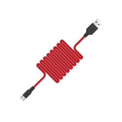 USB кабель Type-C HOCO X21 Silicone 3A (100см), черно-красный