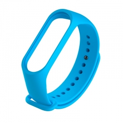 Ремешок силиконовый для Mi Band 3/ 4, голубой №21 Ремешок силиконовый для Mi Band 3/ 4, голубой №21