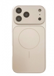 Чехол пластиковый с защитой камер MagSafe YH Original design Phone 17 Pro, светло-золотистый