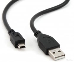 USB кабель mini USB 1,0м, черный USB кабель mini USB 1,0м, черный