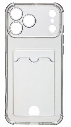 Чехол силиконовый с визитницей для iPhone 17 Pro Max, черный