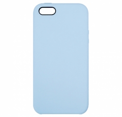 Чехол силиконовый гладкий Soft Touch iPhone 5/ 5S/ SE, голубой (без логотипа)