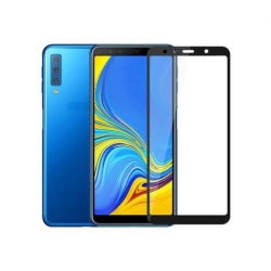 Защитное стекло Samsung A7 2018 SM-A750 полное покрытие, черное (тех упаковка)