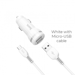 Автомобильный адаптер HOCO Z27 2USB (2400mAh) с кабелем Micro USB