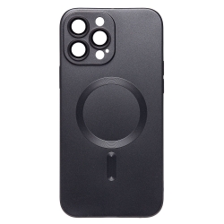 Чехол силиконовый MagSafe Matte iPhone 15 Pro Max, черный