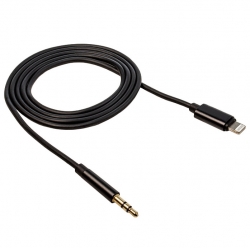 Кабель аудио AUX 3,5 вход - Lightning WALKER  WA-022 (100см), черный