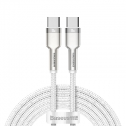 USB-C кабель BASEUS Cafule Type-С to Type-С 2 м (5A, 100W), белый USB-C кабель BASEUS Cafule Type-С to Type-С 2 м (5A, 100W), белый