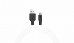 USB кабель Lightning HOCO X21 Plus Silicone (100см. 2.4A), черно-белый