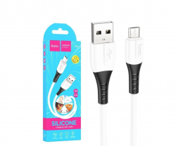 USB кабель micro USB HOCO X82 Silicone (100см. 2.4A), белый