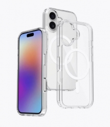 Чехол силиконовый Clear Case MagSafe iPhone 16, orig, прозрачный