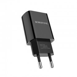 Сетевой адаптер BOROFONE BA20A (1 USB, 2.1A), без кабеля, черный Сетевой адаптер BOROFONE BA20A (1 USB, 2.1A), без кабеля, черный
