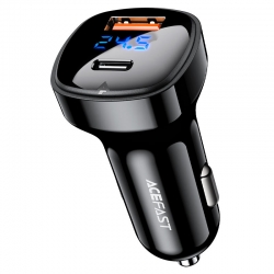 Автомобильный адаптер ACEFAST B4 66W (USB-C + USB-A), черный Автомобильный адаптер ACEFAST B4 66W (USB-C + USB-A), черный