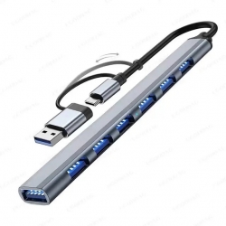 HUB USB- A/ USB-C 3.0 7 in 1 (7 ports USB) серый HUB USB- A/ USB-C 3.0 7 in 1 (7 ports USB) серый