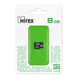 Карта памяти MicroSDHC Mirex 08 GB класс 10