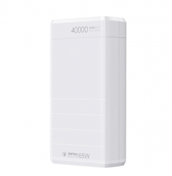 Внешний аккумулятор Power Bank 40000 mAh Remax RPP-310 65W PD+QC, белый