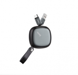 USB кабель micro USB HOCO U33 Retractable (120см. 2.4A), черный