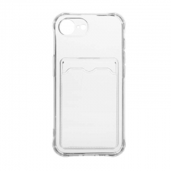 Чехол силиконовый с картхолдером iPhone 16E / 4SE (6,1), прозрачный