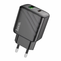 Сетевой адаптер HOCO CS23A Sunlight dual port PD30W + QC3.0 charger, черный Сетевой адаптер HOCO CS23A Sunlight dual port PD30W + QC3.0 charger, черный