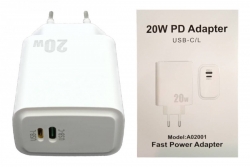 Сетевой адаптер USB-C 20W USB-C + USB-L, PD, белый Сетевой адаптер USB-C 20W USB-C + USB-L, PD, белый