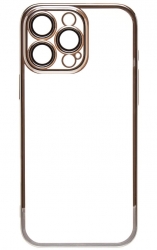 Чехол iPhone 16 Pro Max с защитной линзой, серебристый