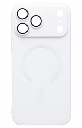 Чехол силиконовый MagSafe Matte iPhone 17 Pro, белый